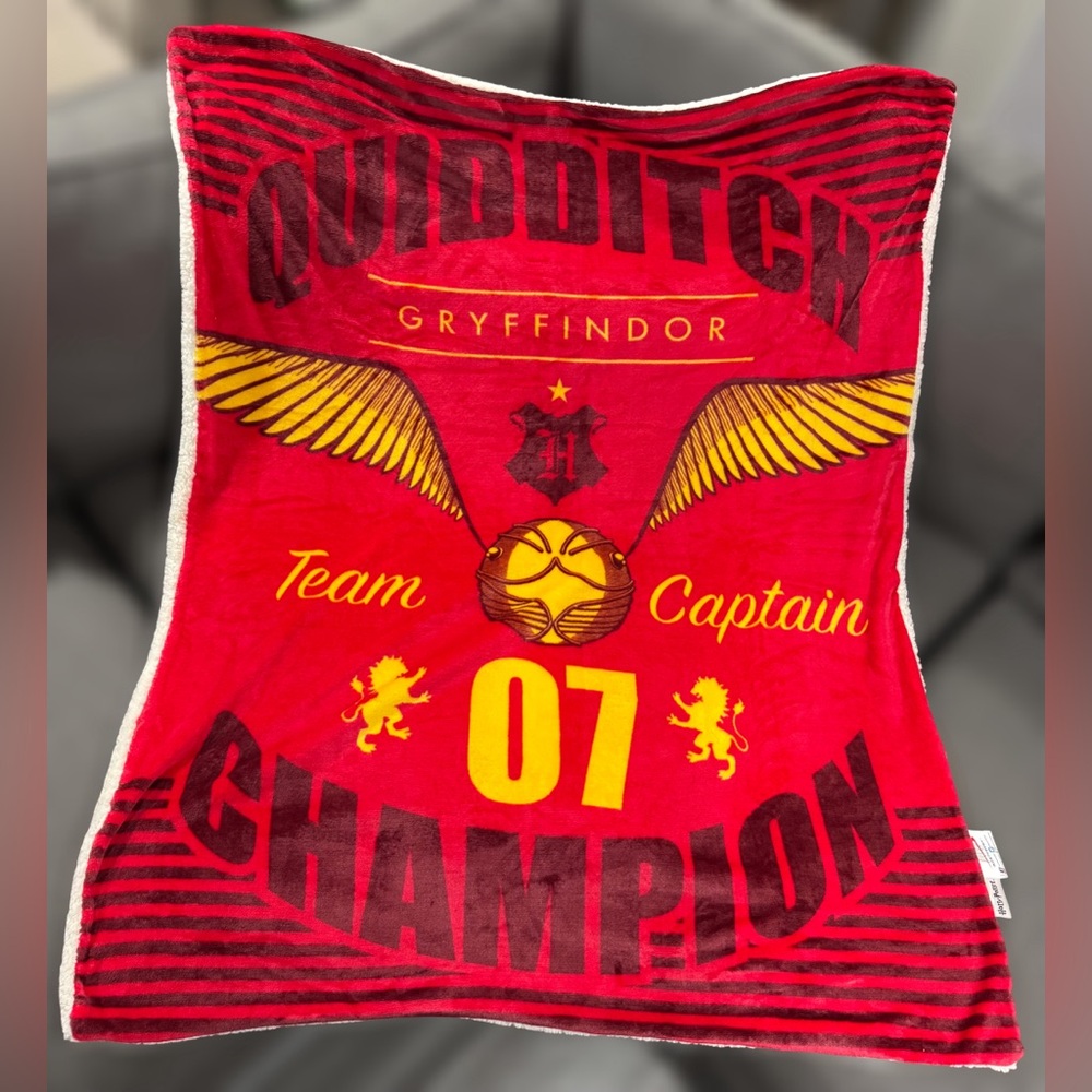Harry Potter Gryffindor Quidditch Champion Silk Touch Sherpa Throw Blanket